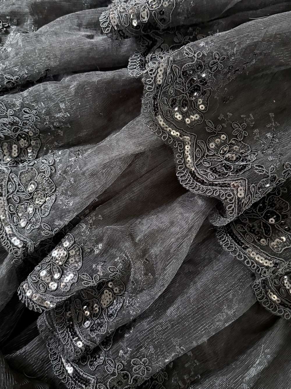 NWT Lulu's Black Lace Tiered Bustier Formal Dress XS - Picture 8 of 9